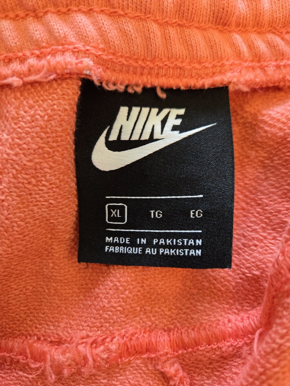 Nike Coral Orange Fleece Sweat Shorts Men XL – Drawstring Waist - Picture 5 of 6